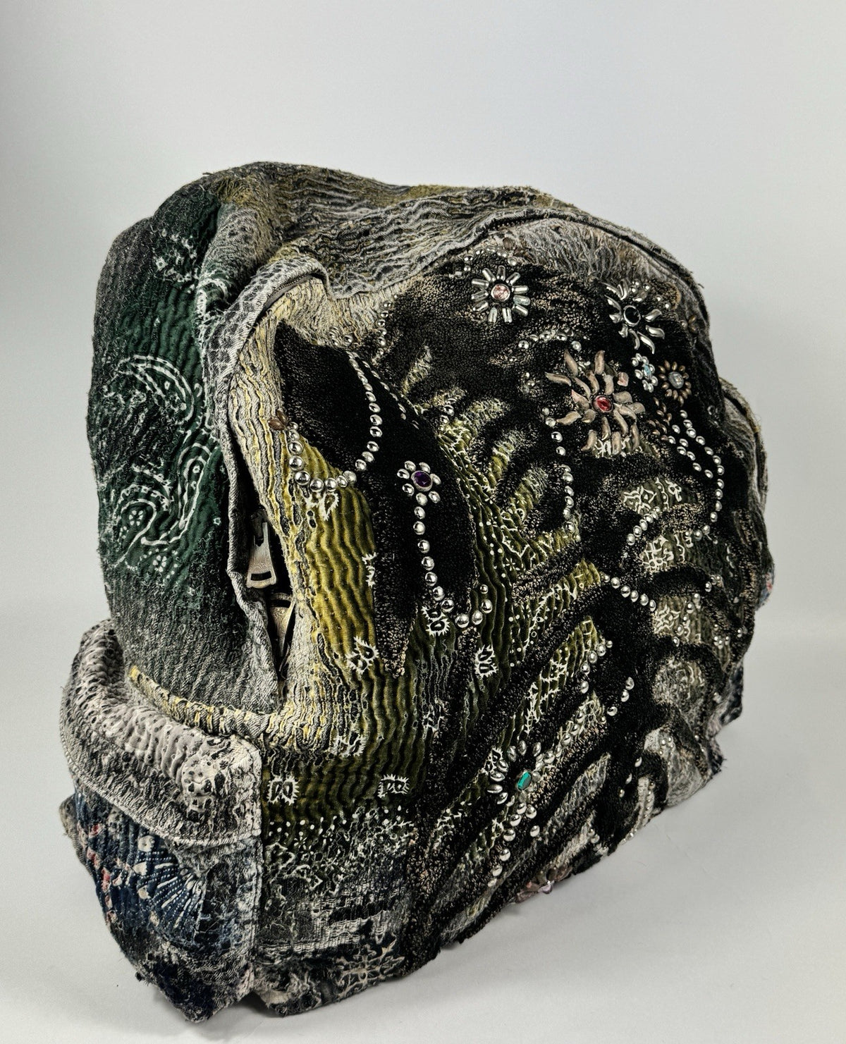 Proleta Re Art 1 of 1 Embellished Embroidered Cotton Large Backpack Bag, photo 8