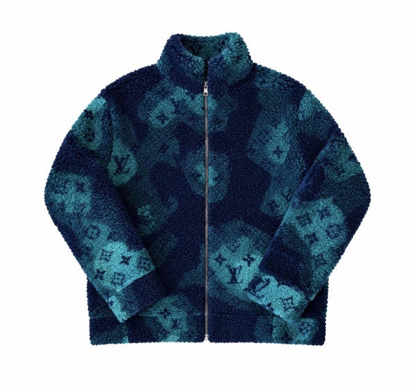 Louis Vuitton x Virgil Abloh Green Logo Print Camouflage Zip Up Fleece, photo 1