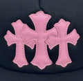 Chrome Hearts Triple Pink Cross Patch Trucker Cap, photo 2