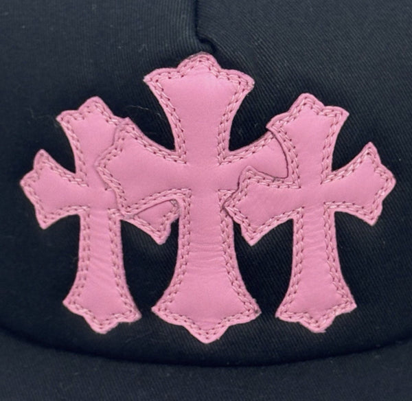 Chrome Hearts Triple Pink Cross Patch Trucker Cap, photo 2