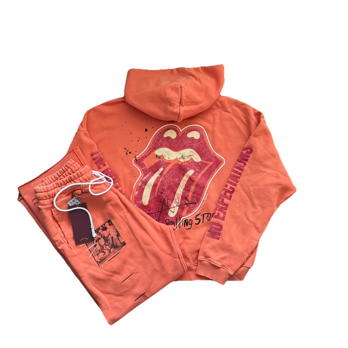 Paly Hollywood Rolling Stones Zip Hoodie And Sweatpants Set, photo 1