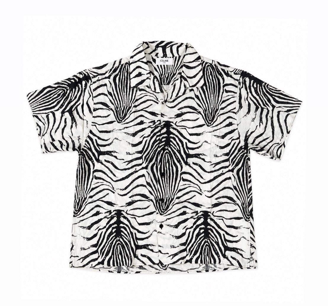 Celine Loose Hawaiian Shirt In Viscose With Zebra Print, photo 2