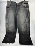 Satoshi Nakamoto Washed Black Baggy Moto Jeans، الصورة 3