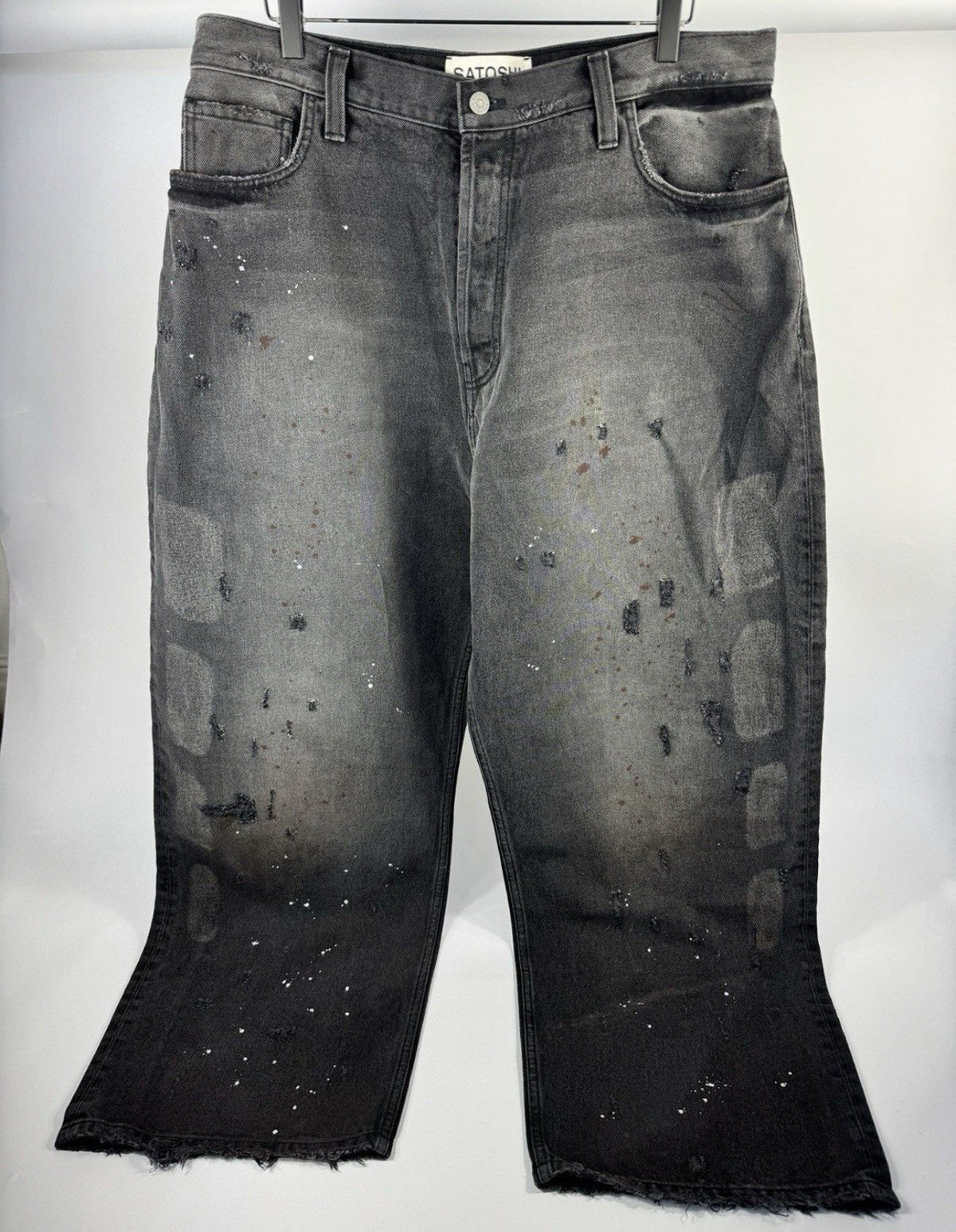 Satoshi Nakamoto Washed Black Baggy Moto Jeans, photo 3