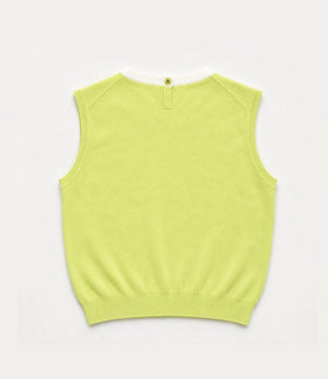 Chanel 1996 Lime Green Cashmere Knit Tank Top Sweater، الصورة 2