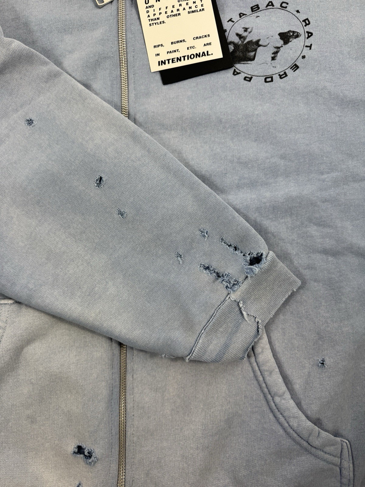 Enfants Riches Deprimes Tabac Rat Distressed Zip Hoodie, photo 13