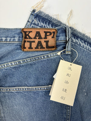 Kapital Bone X-Ray Embroidered Denim Shorts، الصورة 3