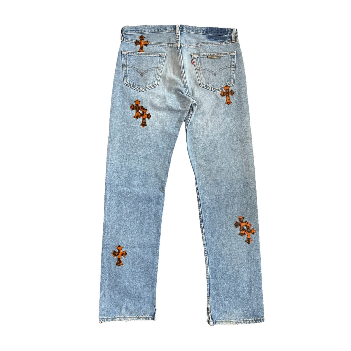 Chrome Hearts Leopard Cross Patch Denim Jeans, photo 2