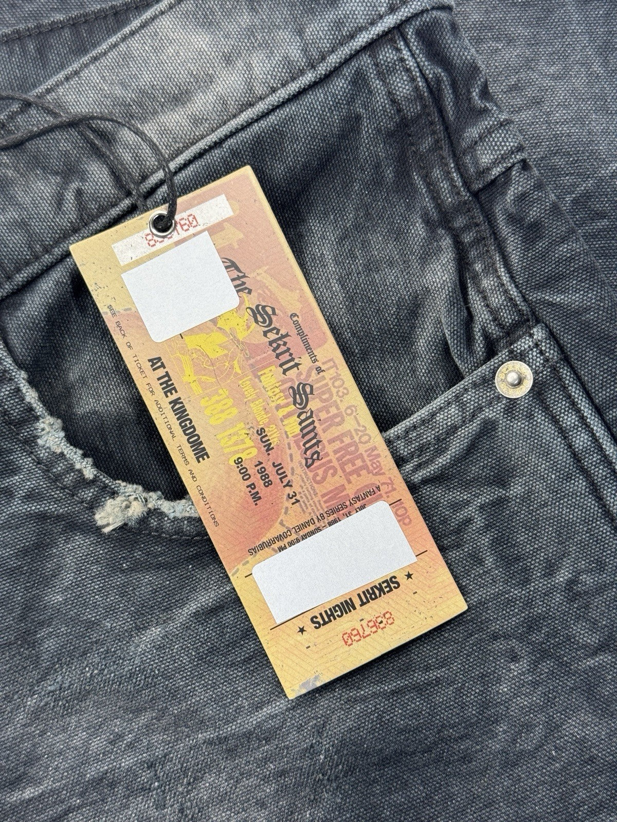 The Sekrit Saint Chopped Studded Distressed Denim Shorts, photo 8