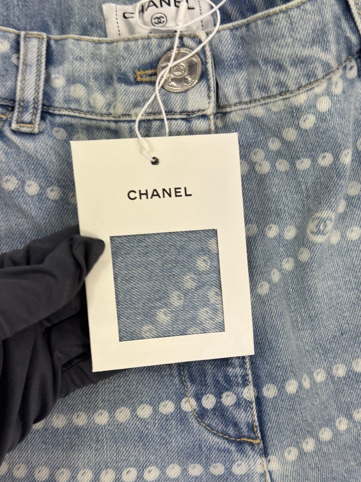 Chanel Logo Print Denim Jeans, photo 8