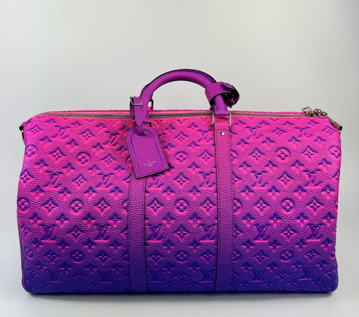Louis Vuitton Illusion Keepall Bandouliere 50 M59713 Blue / Pink Leather Bag, photo 3