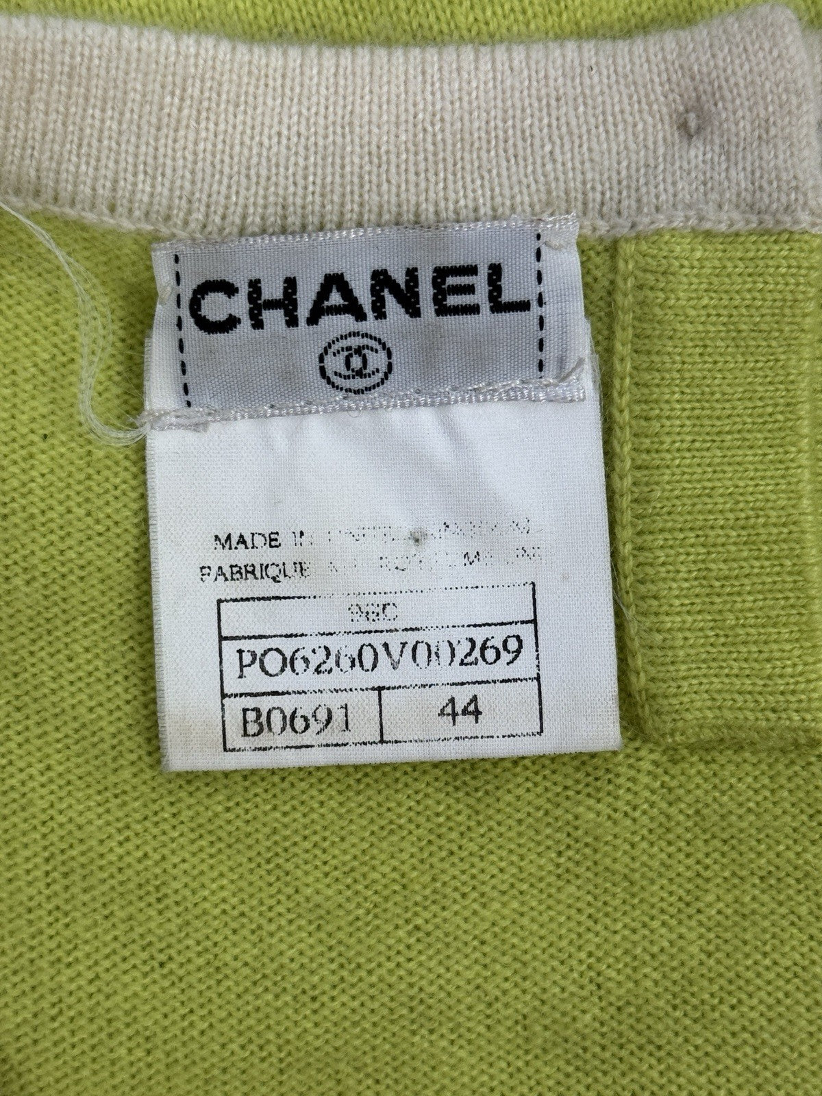 Chanel 1996 Lime Green Cashmere Knit Tank Top Sweater, photo 6