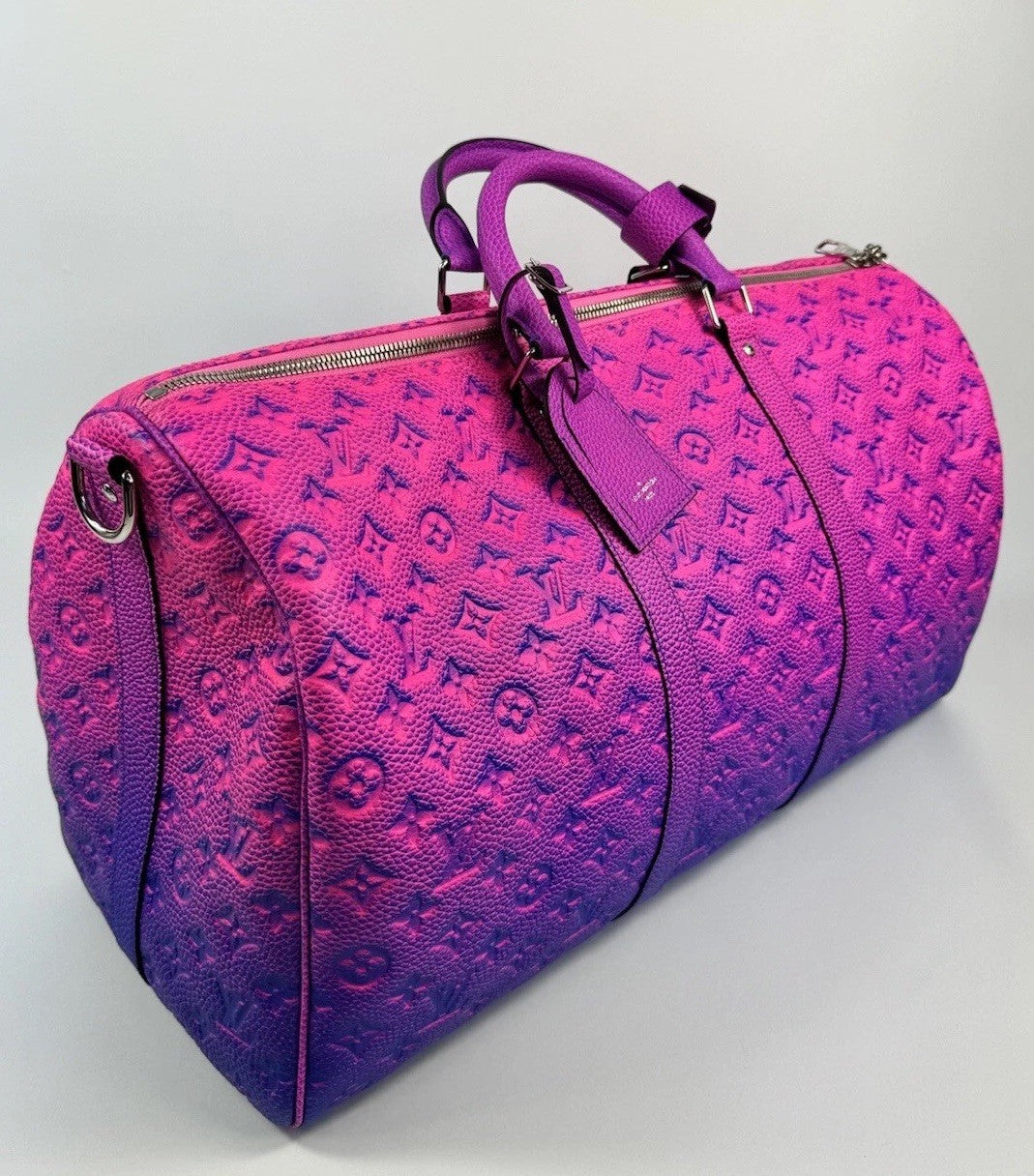Louis Vuitton Illusion Keepall Bandouliere 50 M59713 Blue / Pink Leather Bag, photo 2