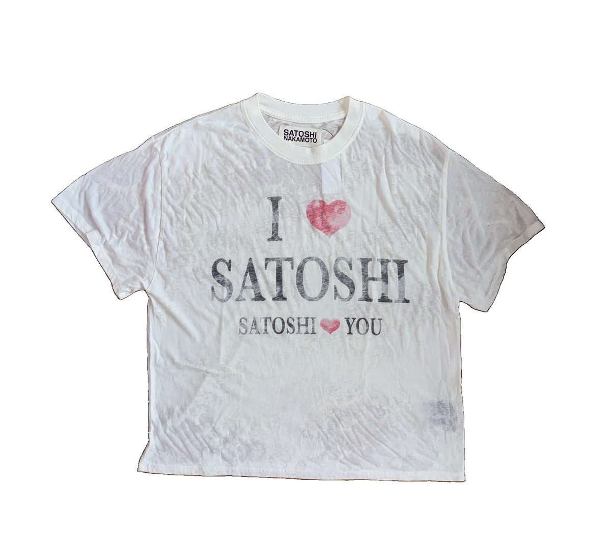 Satoshi Nakamoto I Love Satoshi Print T-Shirt, photo 1
