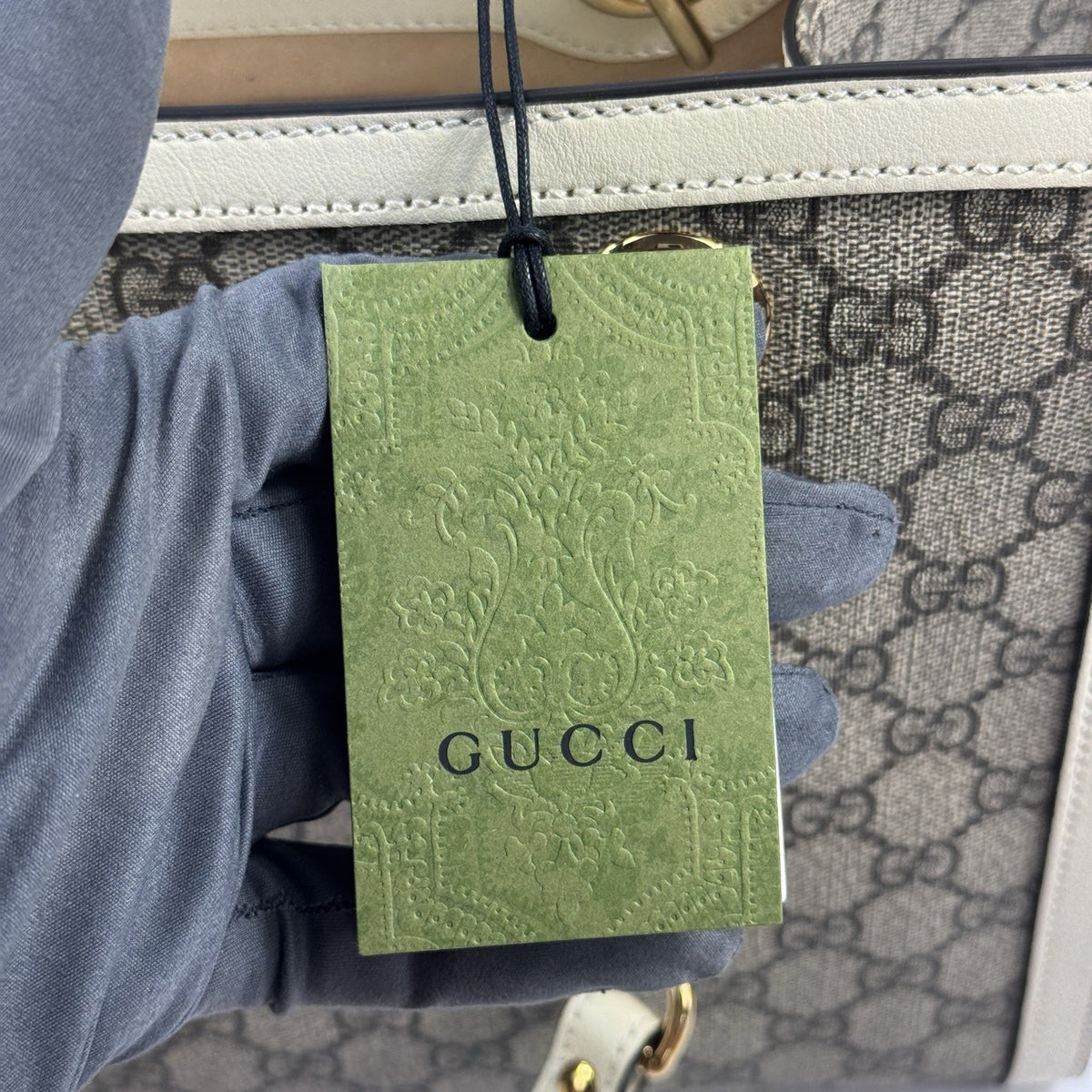 Gucci Padlock GG Supreme Medium Canvas Tote Bag With Gold Hardware, photo 8