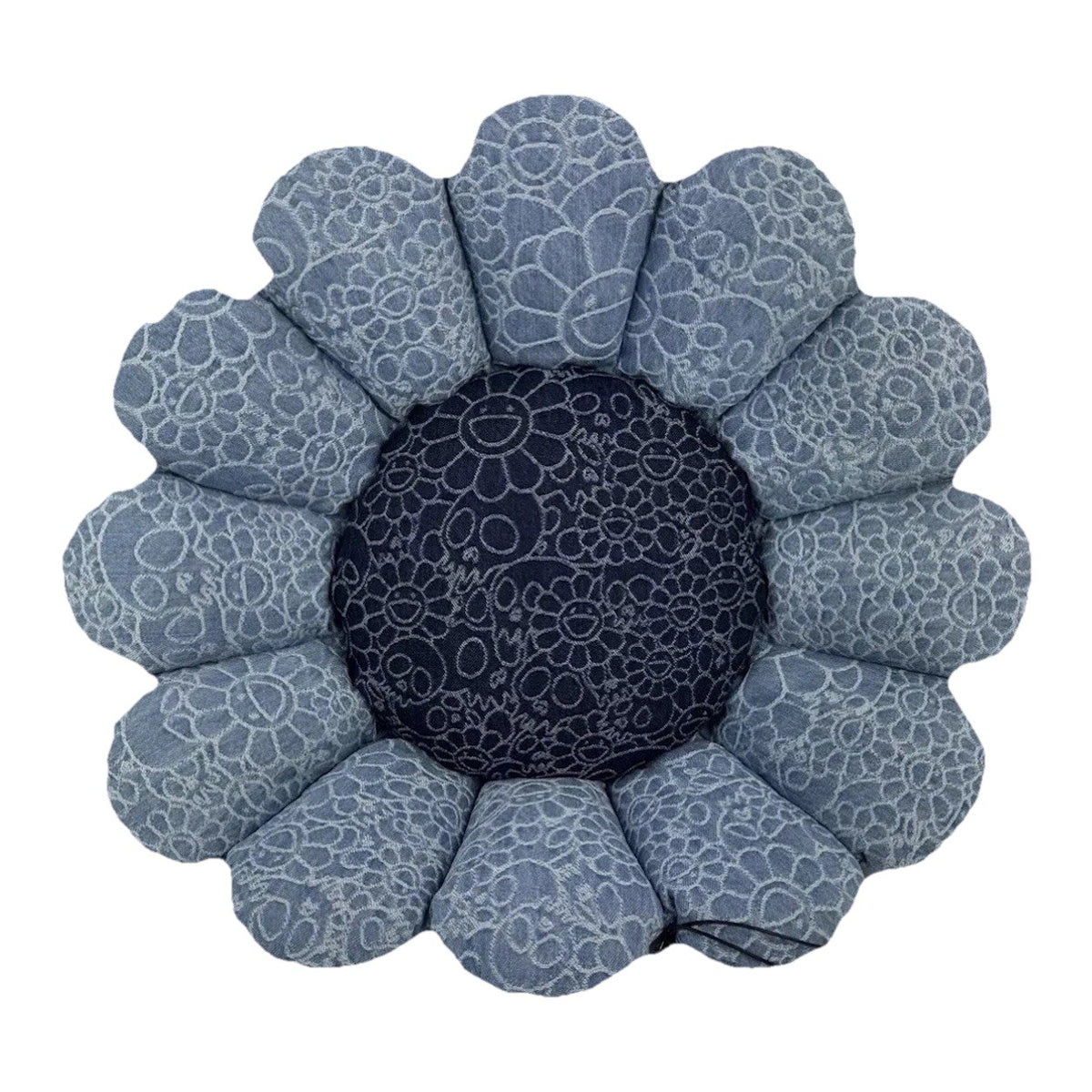 Takashi Murakami Flower And Skull Jacquard Denim Cushion, photo 2
