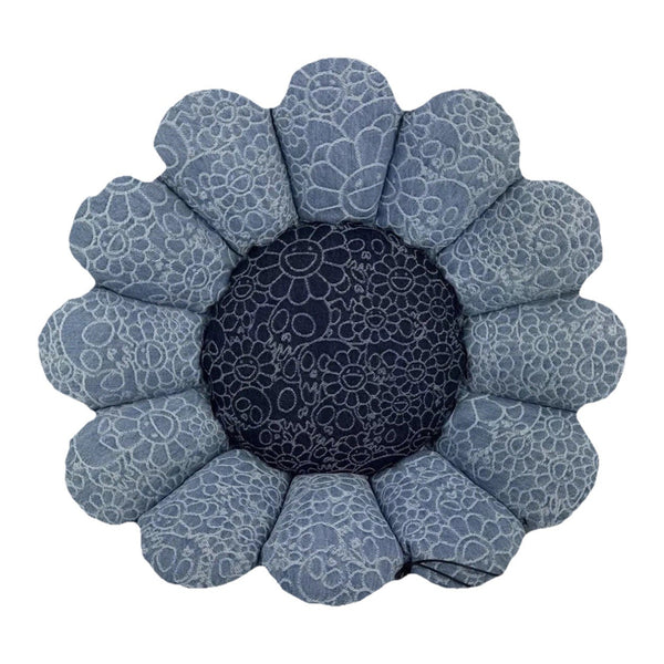 Takashi Murakami Flower And Skull Jacquard Denim Cushion, photo 2