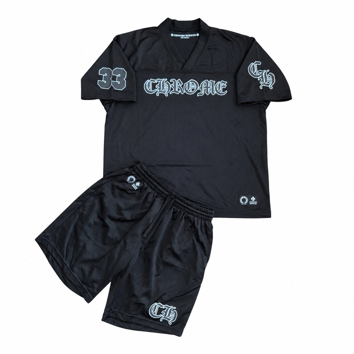 Chrome Hearts Logo Print Mesh Jersey and Shorts Set, photo 1
