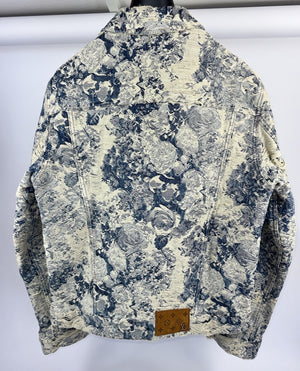 Louis Vuitton x Virgil Abloh 2022 Floral Distressed Denim Jacket، الصورة 4