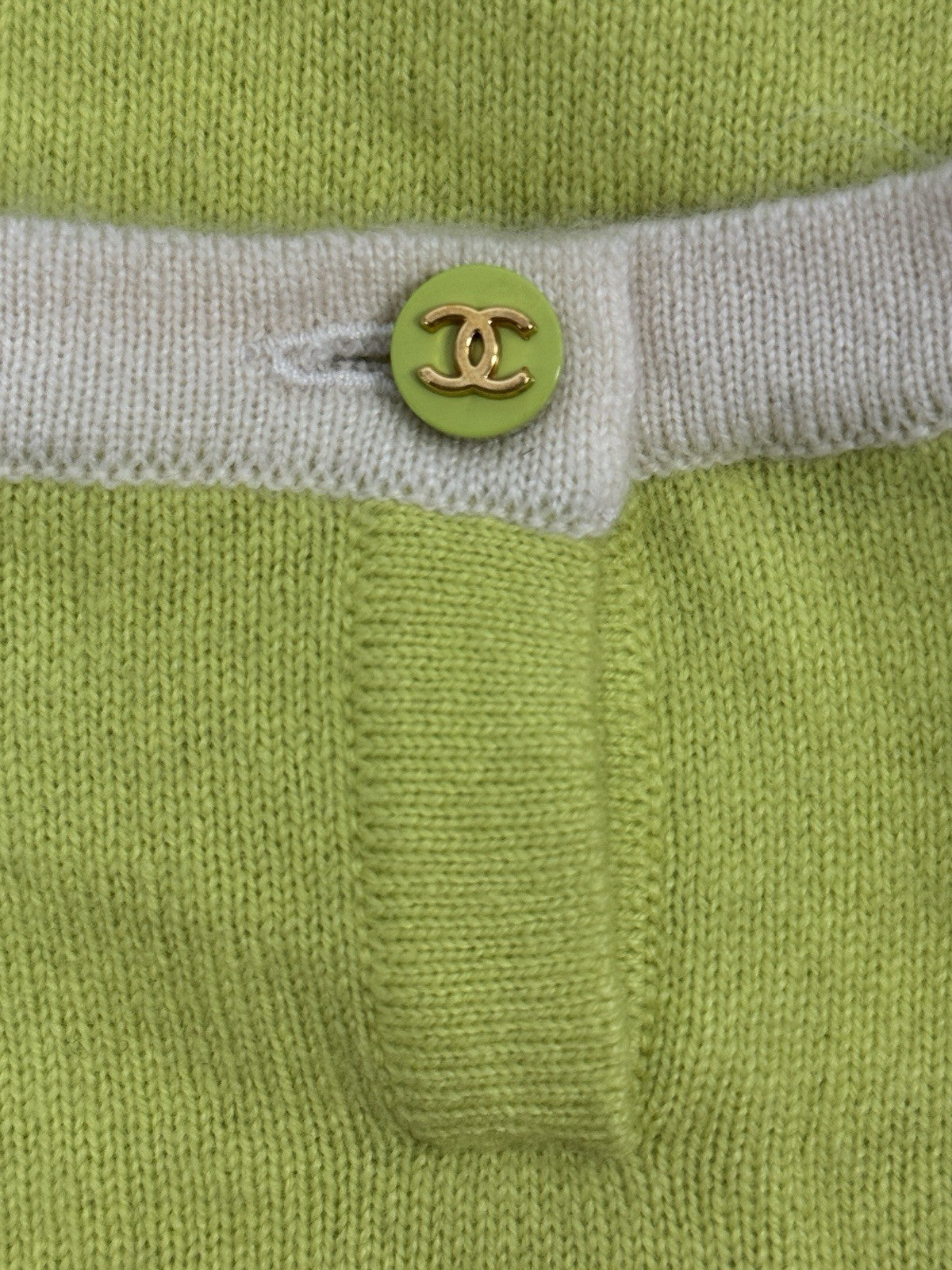 Chanel 1996 Lime Green Cashmere Knit Tank Top Sweater, photo 5