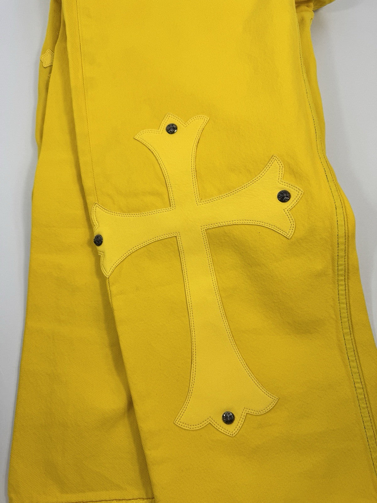 Chrome Hearts Yellow F&F Cross Patch Silver Studs Vintage Jeans, photo 8
