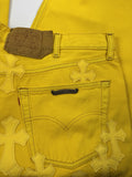 Chrome Hearts Yellow F&amp;F Cross Patch Silver Studs Vintage Jeans（写真7）