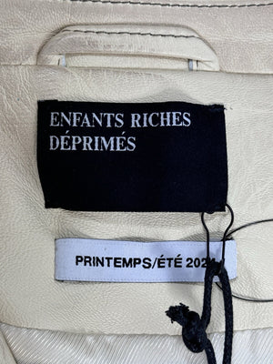 Enfants Riches Deprimes Go To Dallas Print Splattered Leather Jacket, photo 4