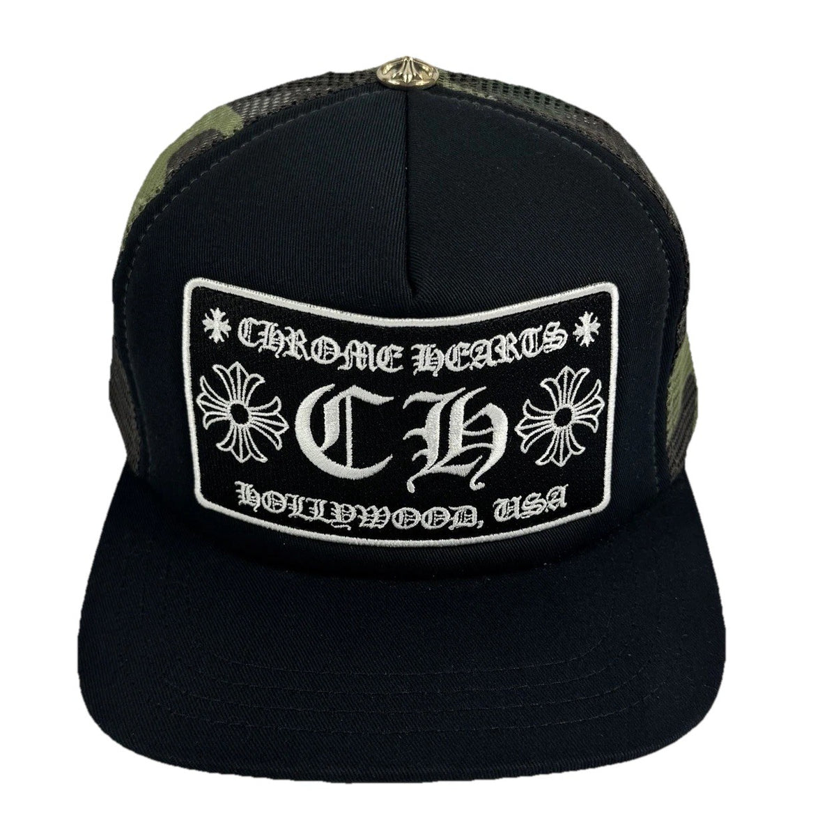 Chrome Hearts Logo Embroidered Camouflage Trucker Cap, photo 1