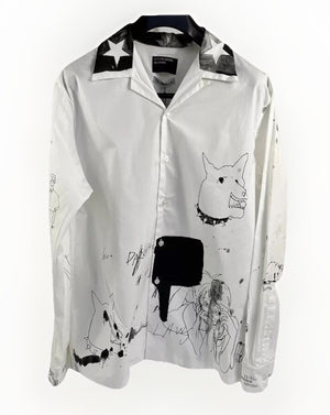 Enfants Riches Deprimes White Abstract Graphic Print Shirt، الصورة 1
