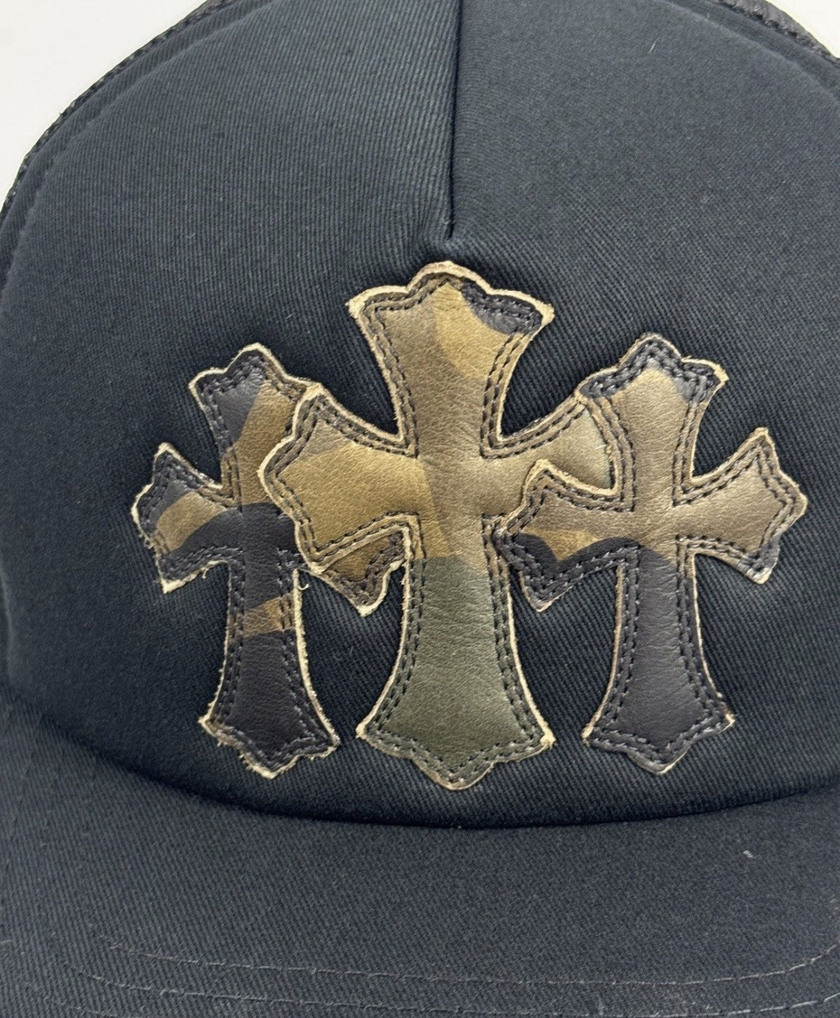 Chrome Hearts Leather Camo Cross Detailed Trucker Cap, photo 6