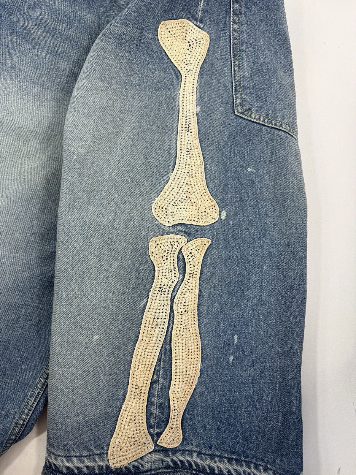 Kapital Bone X-Ray Embroidered Denim Shorts, photo 5