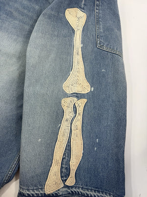 Kapital Bone X-Ray Embroidered Denim Shorts، الصورة 5