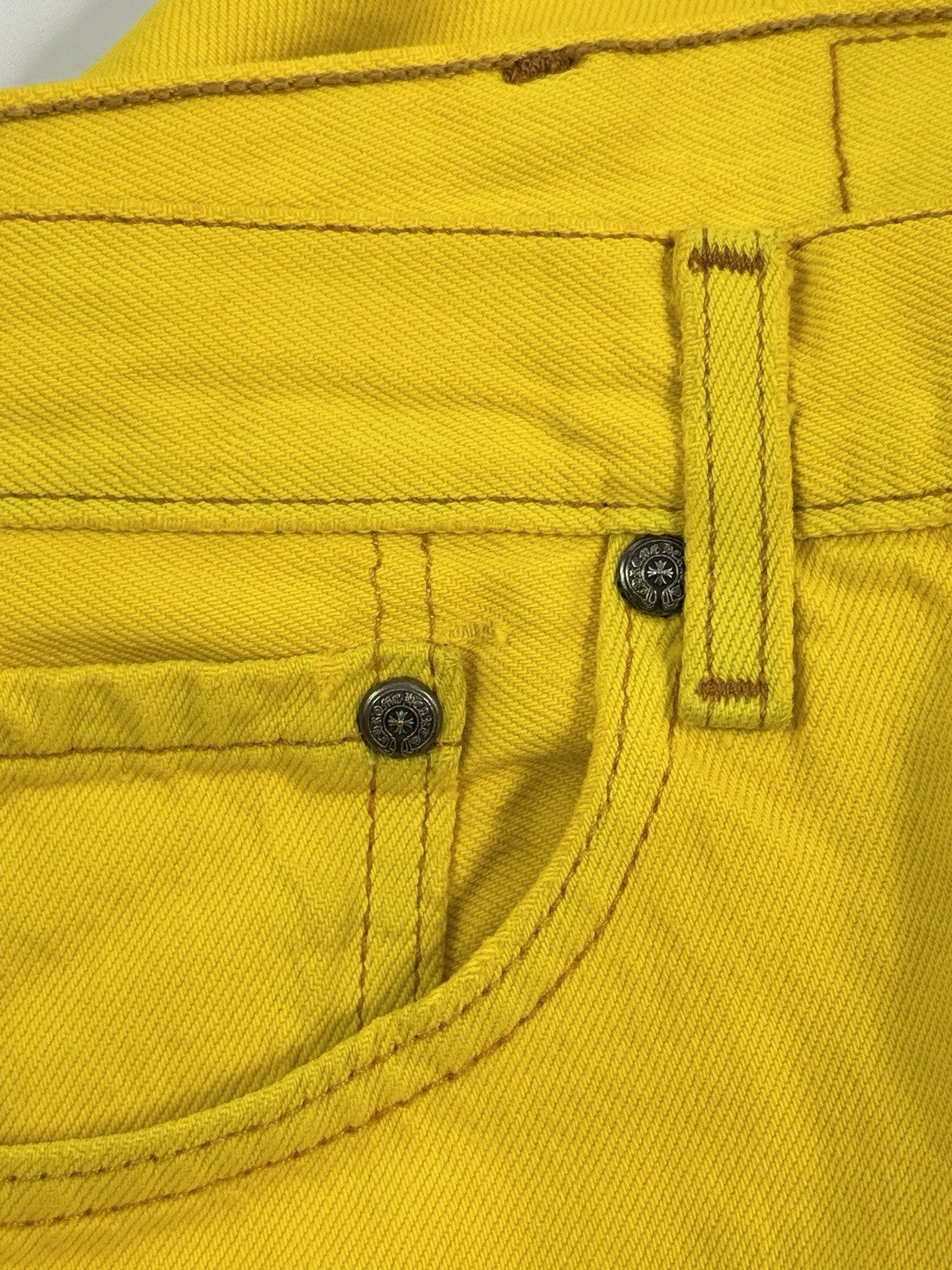 Chrome Hearts Yellow F&F Cross Patch Silver Studs Vintage Jeans, photo 13