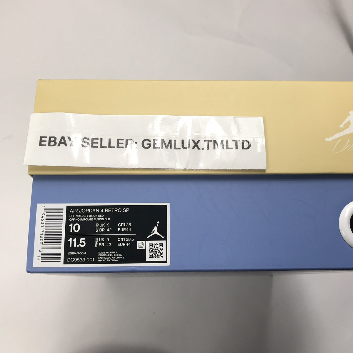 Jordan 4 Retro Union Off Noir Trainers, photo 9
