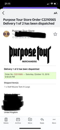 Justin Bieber Purpose Tour 2016 Staff Cut-Off T-Shirt, photo 8