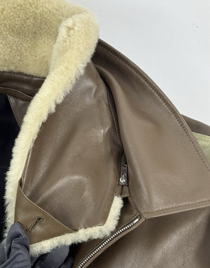 Bottega Veneta Soft Leather Jacket With Shearling Removable Collar، الصورة 9