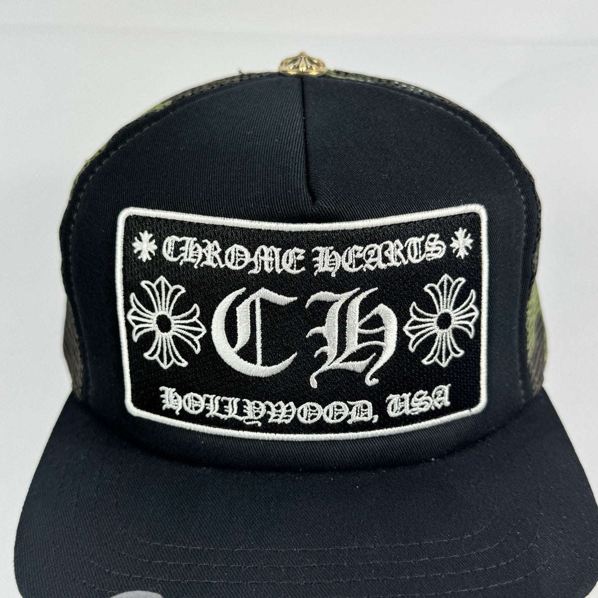 Chrome Hearts Logo Embroidered Camouflage Trucker Cap, photo 6