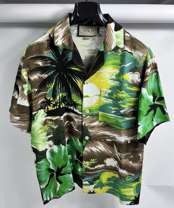 Gucci 2022 "Love Parade" Tropical Print Bowling Shirt, photo 3