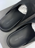 Rick Owens Black Leather Slip on Mules، الصورة 4