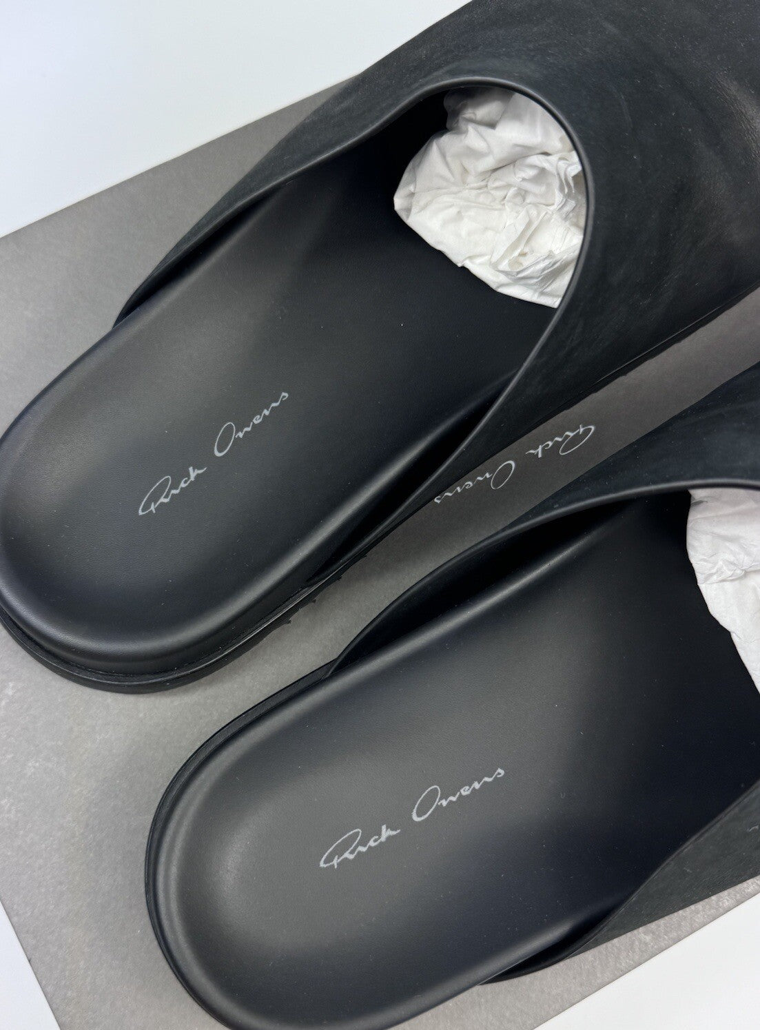 Rick Owens Black Leather Slip on Mules, photo 4