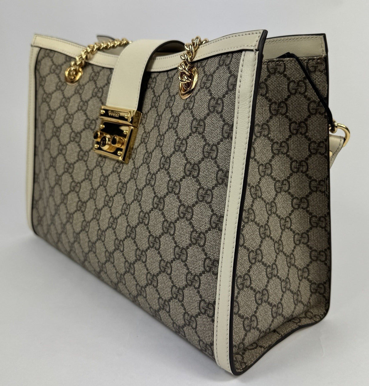 Gucci Padlock GG Supreme Medium Canvas Tote Bag With Gold Hardware, photo 3