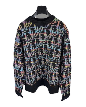 Dior Oblique Black Wool Jacquard Sweater، الصورة 1