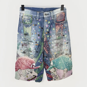 Proleta Re Art x Eri Meme Straight Leg Super Mario Shorts 1 of 1، الصورة 3