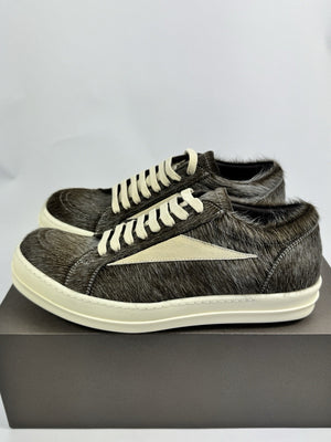 Rick Owens Vintage Suede Trimmed Calf Hair Trainers, photo 7