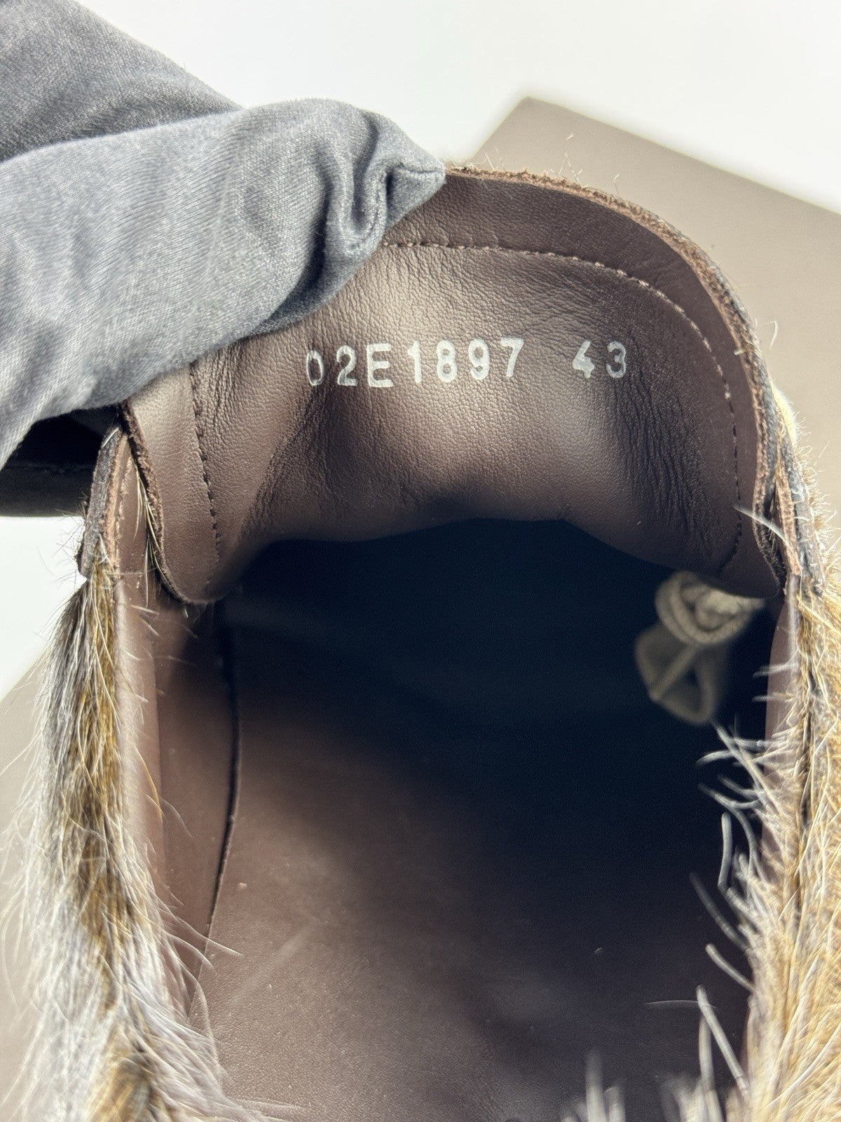 Rick Owens Vintage Suede Trimmed Calf Hair Trainers, photo 9
