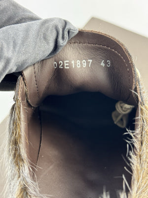 Rick Owens Vintage Suede Trimmed Calf Hair Trainers, photo 9