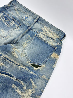 Givenchy by Matthew Williams Japanese Distressed Patch Straight-leg Jeans، الصورة 4