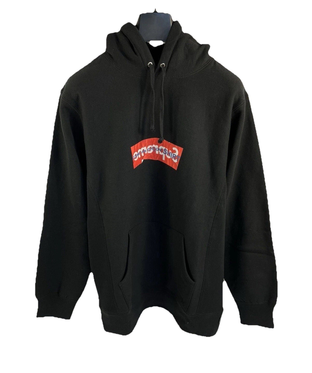 Supreme x Comme Des Garcons CDG Box Logo Print Black Hoodie, photo 2