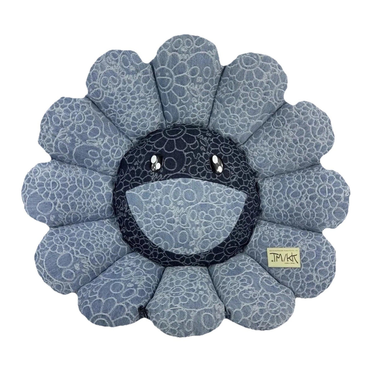 Takashi Murakami Flower And Skull Jacquard Denim Cushion, photo 1