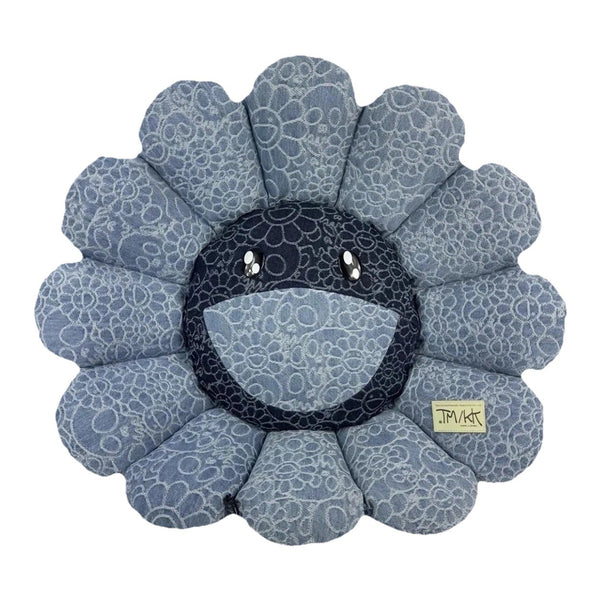 Takashi Murakami Flower And Skull Jacquard Denim Cushion, photo 1